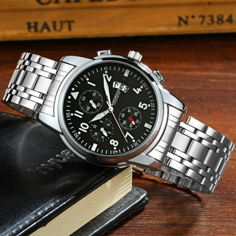 Мужские часы Montre Homme брендовые Роскошные деловые 2020 стальной ремешок 30 м