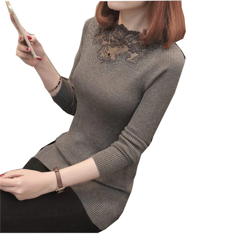 New Fashion 2019 Spring And Summer Style Women's Elastic Body Cultivation Lace Sweater | Женская одежда