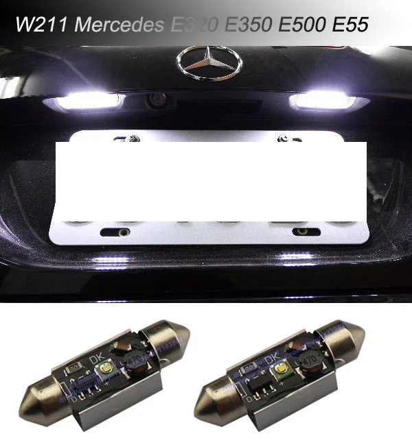 2x лампы для номерного знака Mercedes W211 E320 E350 E500 E55 Canbus светодиодный чип от