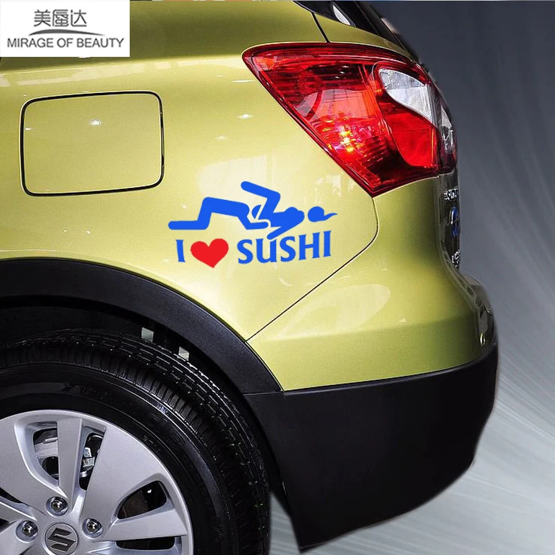 Я люблю Суши Забавный мужского и женского пола Графика Стикеры окна автомобиля