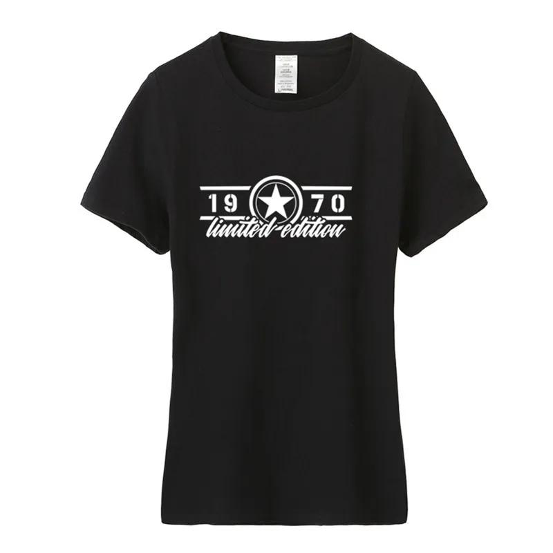 Классный подарок на день рождения 1970 футболки женские для девочек Хлопковые с