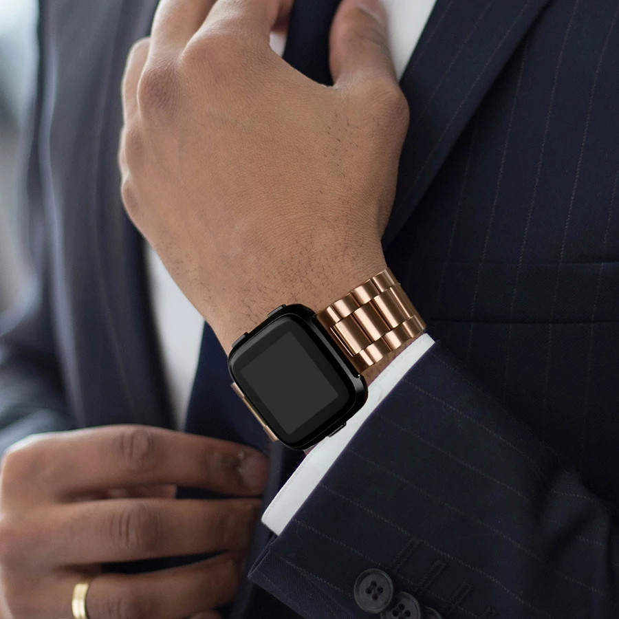 Ремешок для часов Fitbit Versa 2 браслет из нержавеющей стали металлический сменный Браслет ремешок для Fitbit Versa Lite Watch