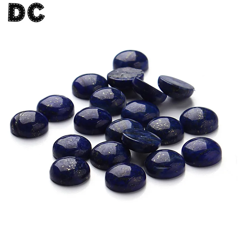 20 шт./лот круглые бусины синего лазурита с плоским основанием кабошоны 8 мм 10 12 для