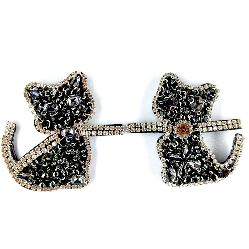 1 шт. бусины ручной работы в виде кошки для одежды аппликация вышивки бисером