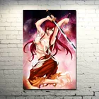 Erza Scarlet Natsu огромный Erza аниме искусство шелковая ткань плакат 13x20 24x36 дюймов печатные фотографии для декора гостиной 015