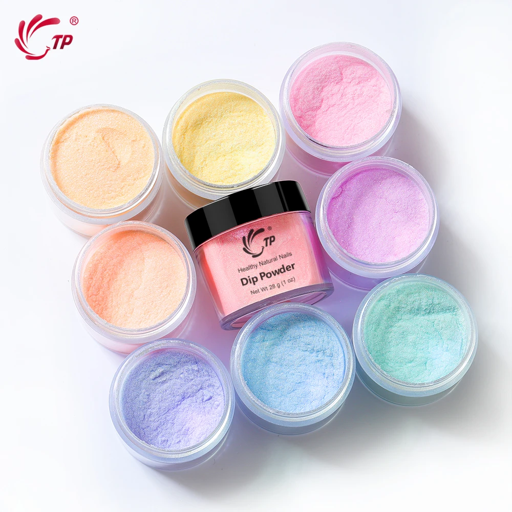 TP 28g 1oz/jar Nail Art Pearlescent Dipping Powder Salon French Acrylic System Dip Powder Dust Decoration Quick Dry Faster Apply