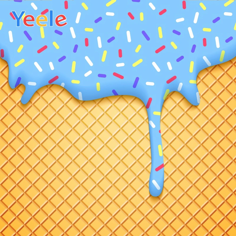 Yeele фон для фотосъемки в виде конуса с мороженым и синей глазурью красочный