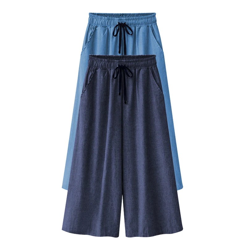 HANSHOW Summer Clothes Women Casual High Waist Pants Plus Size 5XL Loose Wide Leg Cropped Harem Pantalon Femme | Женская одежда