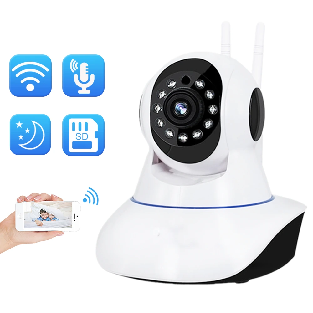 ZILNK 720P Беспроводная ip-камера Wi-Fi Умный дом безопасности HD 2 пути аудио ночного видения детский монитор Поддержка TF карта Onvif белый