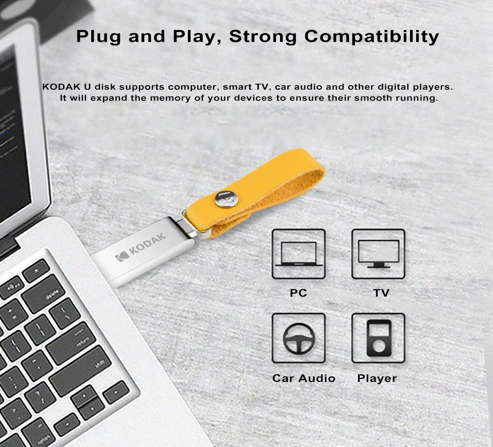 KODAK K122 металлический USB флеш-накопитель 64 ГБ 32 ГБ оперативной памяти, 16 Гб встроенной памяти, карта памяти, Флеш накопитель USB 2,0 флэш-накопитель флэш-памяти U диск памяти usb
