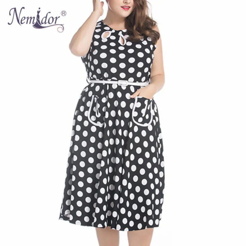 Nemidor женское Повседневное платье с круглым вырезом большие размеры 7XL свободное в