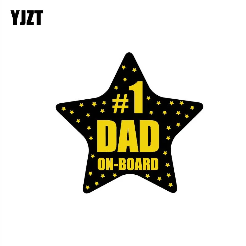 

YJZT 14.7CM*13.9CM #1 DAD ON BOARD Decal Interesting Car Sticker PVC 12-40276
