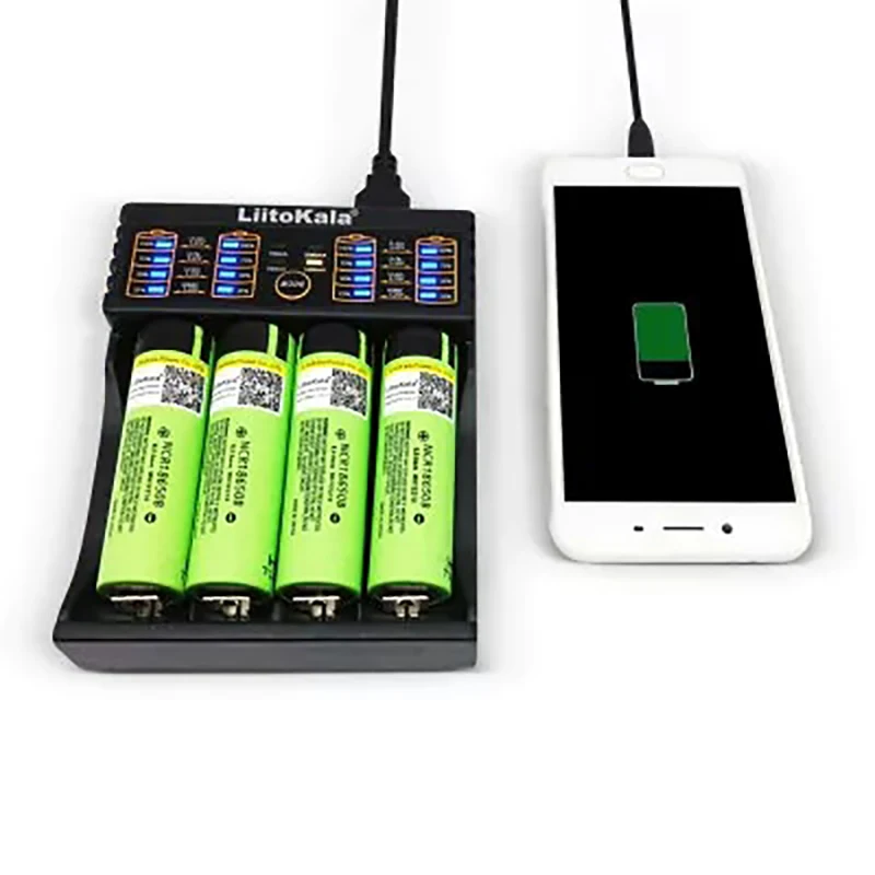 Liitokala Lii-402 Micro USB DC 5 В 2A 4 слота 18650/26650/16340/14500 Зарядное устройство литиевый NiMH аккумулятор для 3,7 в AA AAA SC