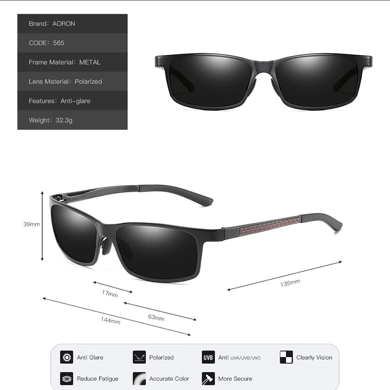 Aoron мужские поляризованные солнцезащитные очки уличные спортивные