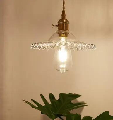 Glass Pendant Light Nordic Pendant Lamp Copper Lamp Brass Creative Minimalist E27 Transparent Lampshade For Restaurant Light - Цвет корпуса: I