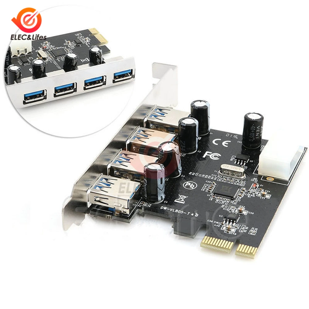 5 Гбит/с PCI e к USB карта расширения 4 порта 3 0 express usb mini pci плата адаптера конвертер