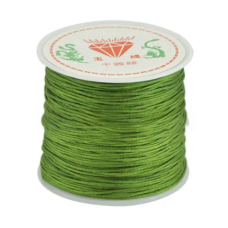 Green 45 м/рулон 0,8 мм нейлоновая нить Kumihimo для изготовления украшений, материал для кисточек, сделай сам, красные шнуры, фурнитура ручной работы, плетеная веревка, поставщик - Цвет: Green