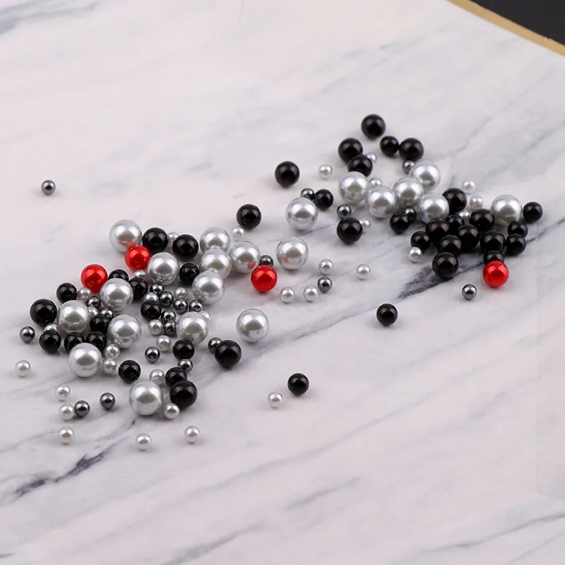 3-6 мм черная серия имитация скраба разных размеров круглые бусины без