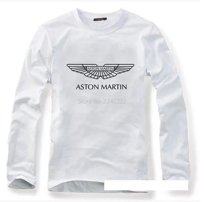 Мужская и женская хлопковая Футболка Aston Martin, осенняя футболка с длинными рукавами, Весенняя футболка с длинными рукавами