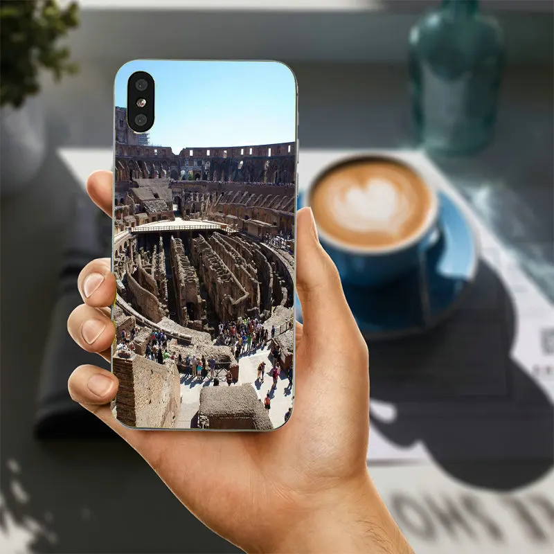 Fashion Colosseum Rome Italy Soft Silicone TPU Mobile Phone Cases Cover for iPhone X 10 7 6 6s 8 Plus 4 4S 5 5S SE 5C Bags | Мобильные