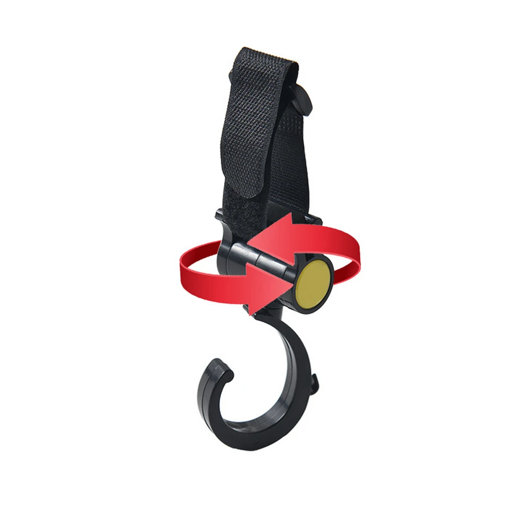 Conjunto de ganchos para cochecito de beb&eacute;, bolsa de pa&ntilde;ales giratoria 360, COLGADOR PARA cochecito de beb&eacute;, 2 unids/set-5
