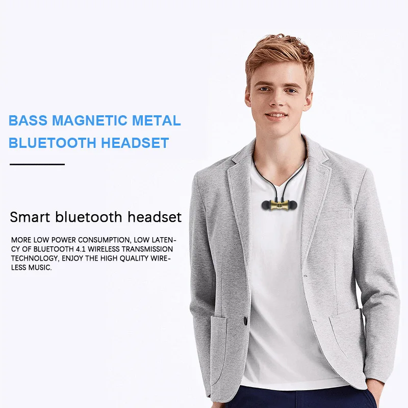 IBesi L10 BT 4 1 металлические Bluetooth наушники беспроводные спортивные с микрофоном