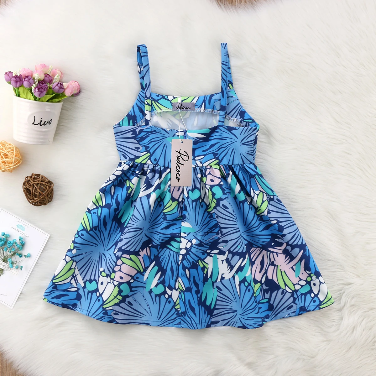 2018 Super Cute Toddler Kids Baby Girls Flower Dress Little Strap Tunic Floral Dresses Sundress Clothing | Детская одежда и обувь