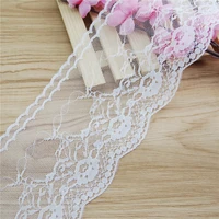 95mm polyester lace trim white fabric sewing accessories cloth wedding dress decoration ribbon craft supplies 50yards l587