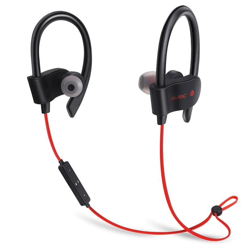 Red Беспроводные спортивные наушники Bluetooth глубокий бас стерео гарнитура водонепроницаемые шумоподавляющие наушники с микрофоном для iPhone Xiaomi Android - Цвет: Red