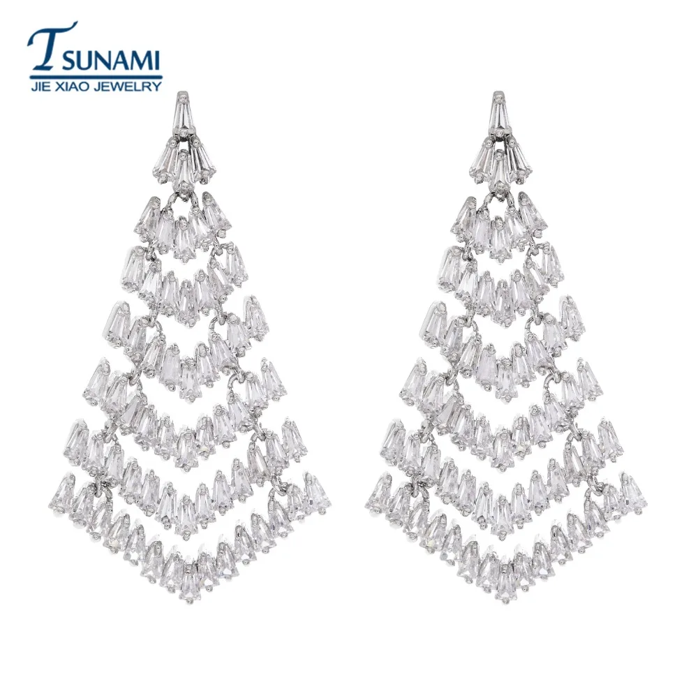 Известный Бренд роскошные циркониевые серьги для женщин/девочек ААА фианит
