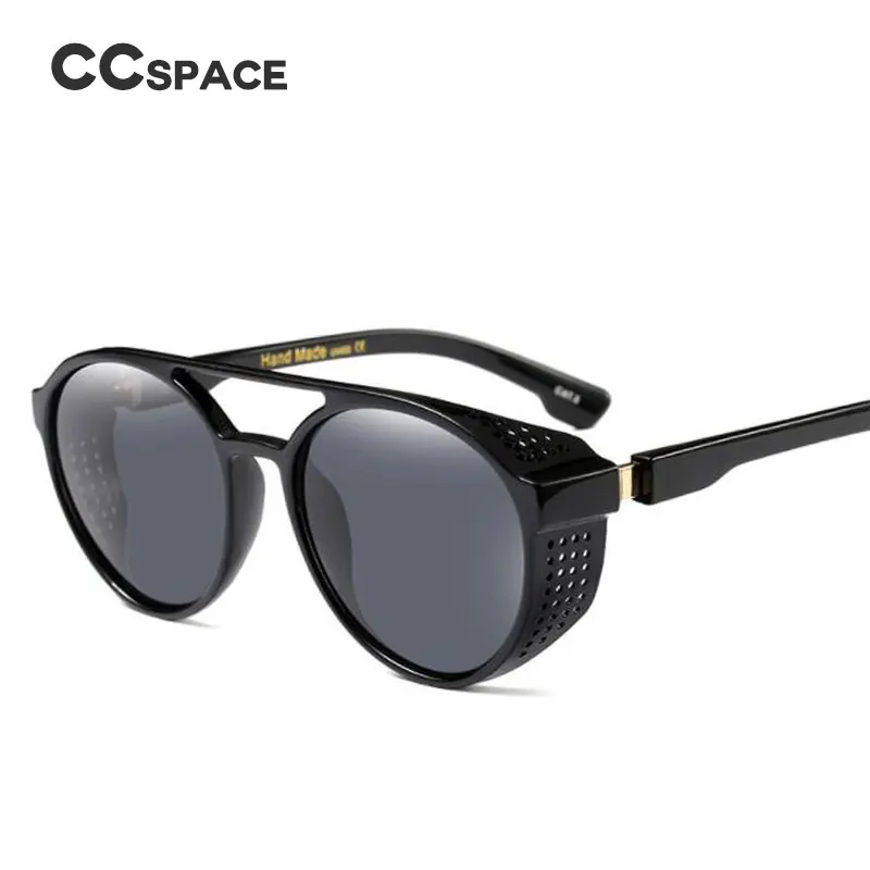 CCSPACE стимпанк Ретро солнцезащитные очки для мужчин и женщин, брендовые дизайнерские очки, модные очки, УФ-защита 45119