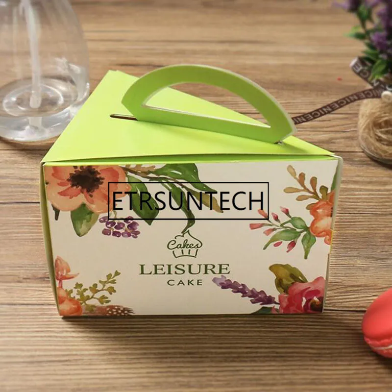 200 шт. цветочное украшение треугольная коробка для торта сыра десерта