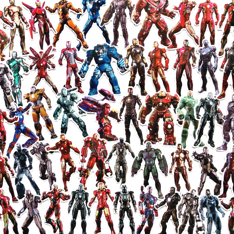 55 шт. наклейка Ironman s marvel супер герой мультфильм для автомобиля ноутбука Наклейка на Холодильник Скейтборд водонепроницаемый стикер бомба