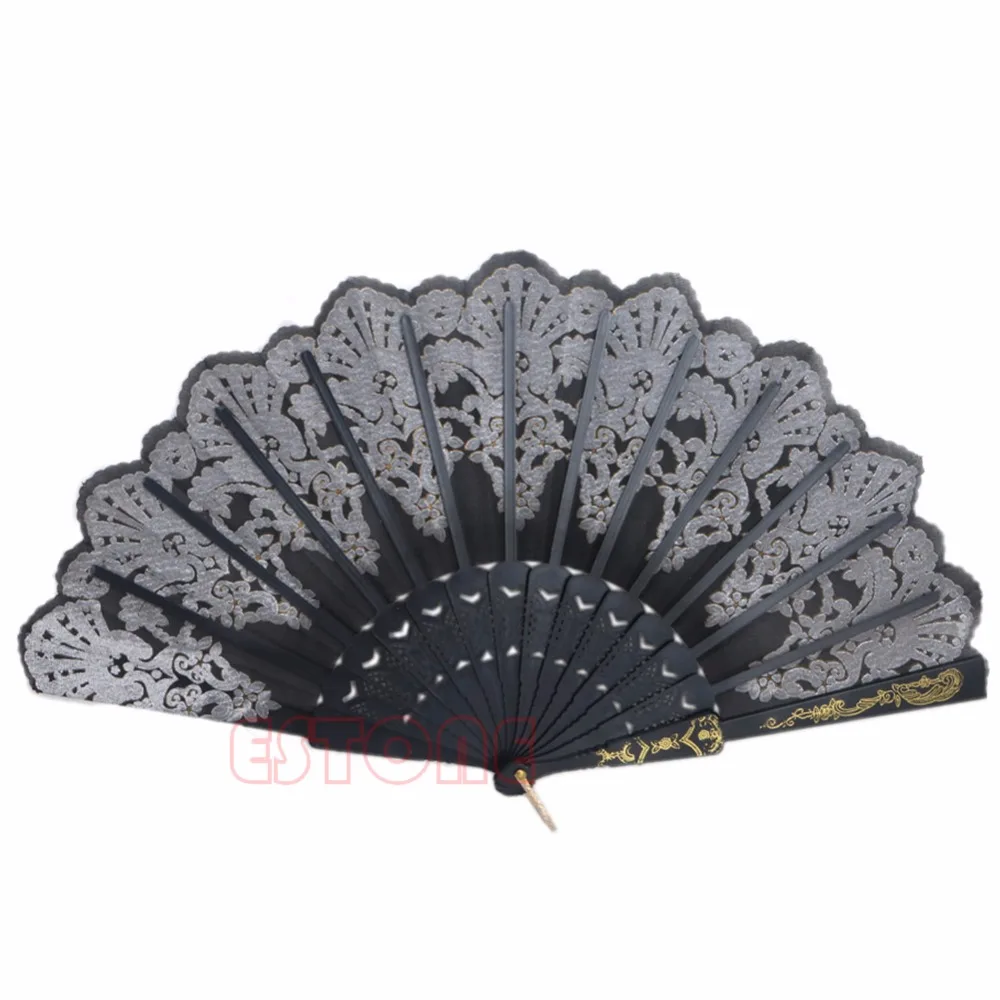 1 шт. черный кружевной складной ручной цветочный веер в испанском стиле для