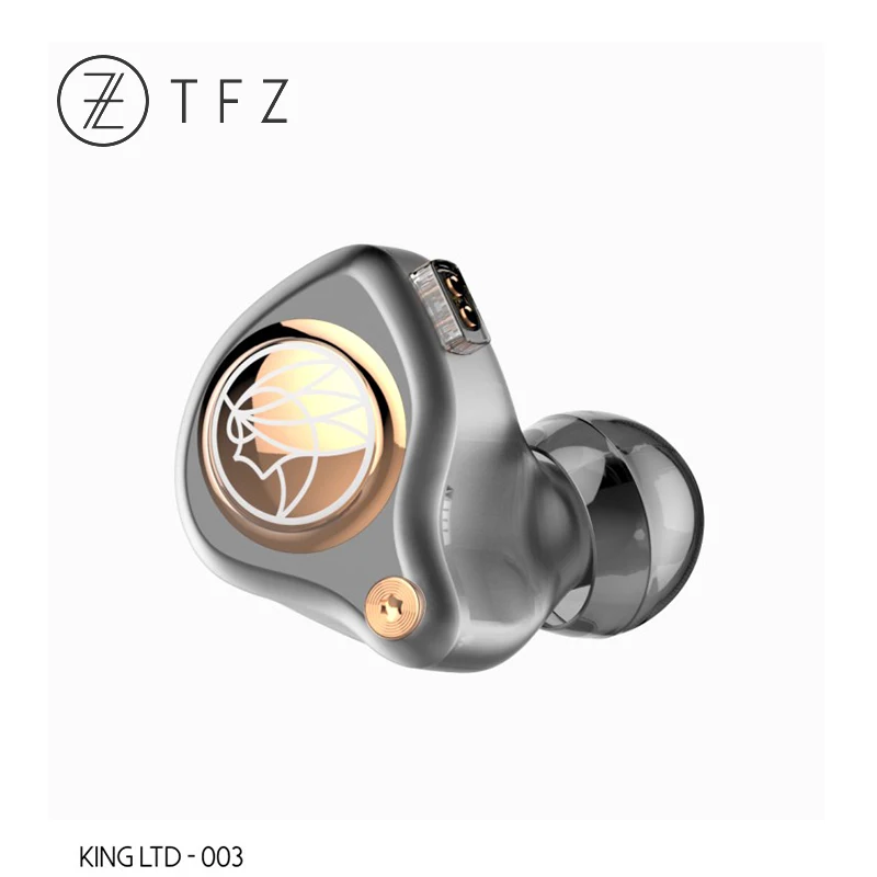 Серый TFZ KING LTD HiFi наушники-вкладыши монитор IEM с двойной магнитной схемой Графен драйвер 2 pin/0,78 мм съемный кабель - Цвет: Серый