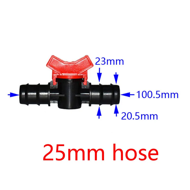 25mm hose Садовый кран 1/2 3/4 клапан для орошения 5/8 шланг мини клапан 20 мм водостопорные Разъемы 16 мм "barb капельный адаптер 1 шт - Цвет: 25mm hose