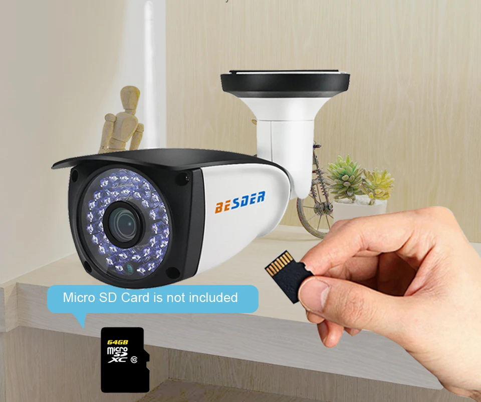 Besder 1080P 960P 720P проводная и беспроводная ip-камера ночная версия 30 м Водонепроницаемая IP67 Wifi CCTV IP камера 128G TF слот для карт