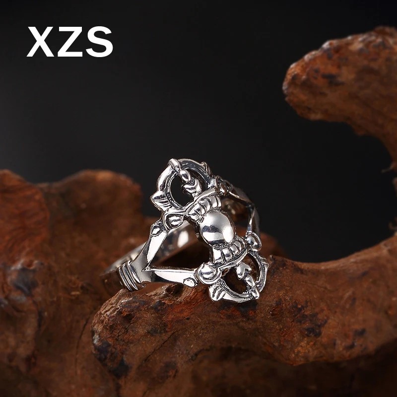 

100% Authentic 925 Sterling Silver Chinese Luck Totem Rings China Style Vintage Hand Made For Women Luxury Gift Jewelry JZC-8078
