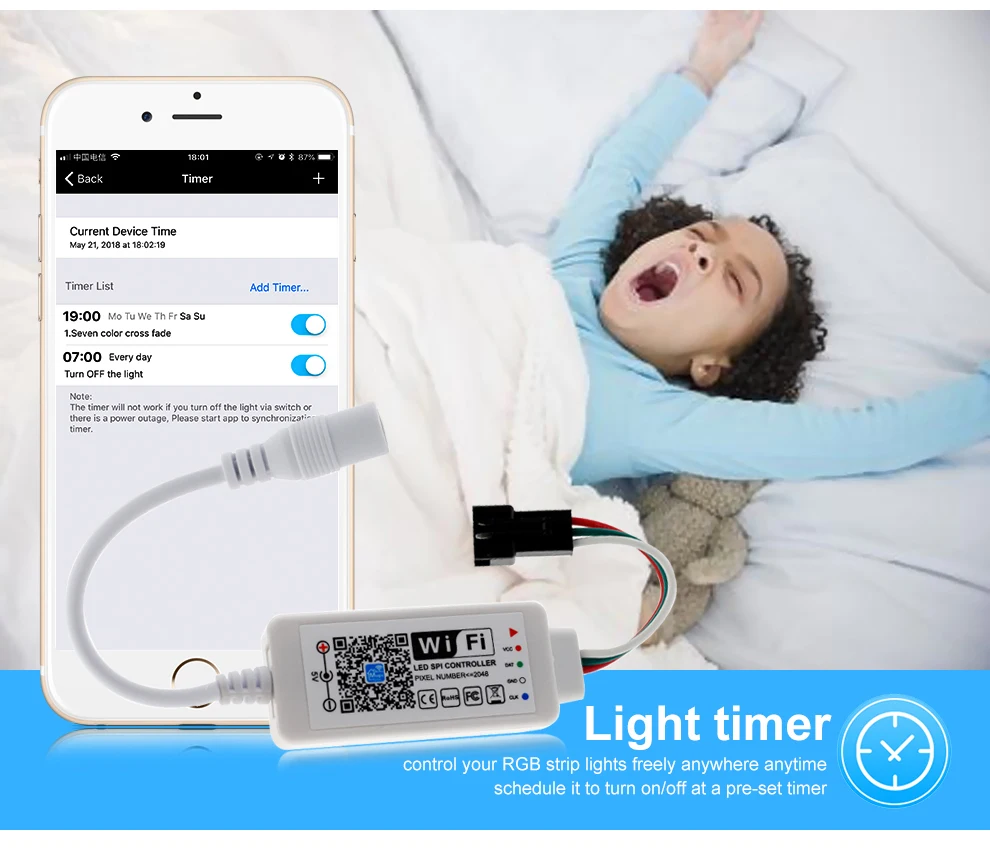 DC5-24V Wifi WS2811 WS2812B RGB Светодиодная лента светильник управление Лер Amazon Alexa/Google Phone умный голос IOS/Android приложение управление