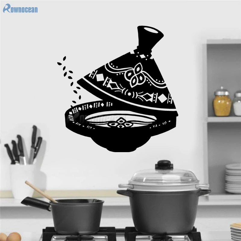 Retro vintage Teaware Home Decor Art Tea Utensils Kitchen Wall Stickers Vinyl Removable Home Decoration DIY cuisine muraux D588