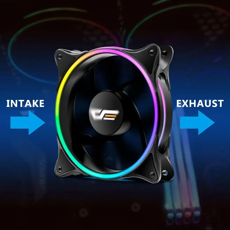 darkFlash RGB Case Fan 120mm 3P-5v Aura Sync PC Cases CPU Cooler Cooling Fans Addressable Quiet Remote LED Computer Case Fan