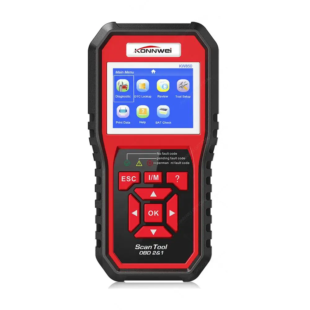 KW850 Автомобильный OBD2 сканер автоматический диагностический инструмент KONNWEI KW850 полный OBD 2 Режим Многоязычное обновление машина диагностический код ридер - Цвет: KW850