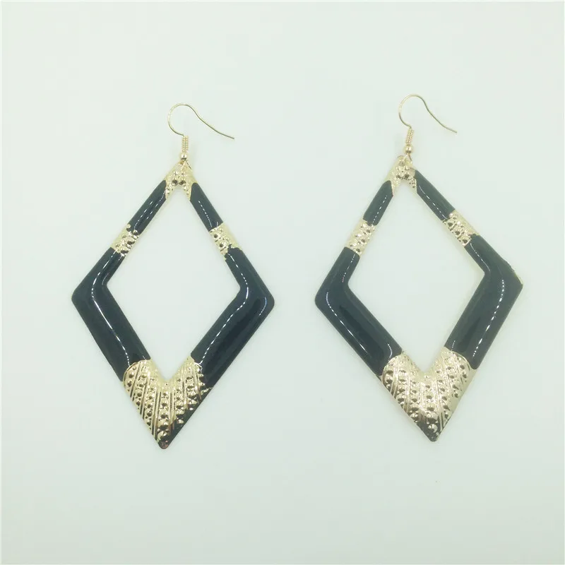 Yiwu Ethnic Big Red Earrings Geometric Metal Women Iron Alloy Blue Black Earring For Best Gift | Украшения и аксессуары