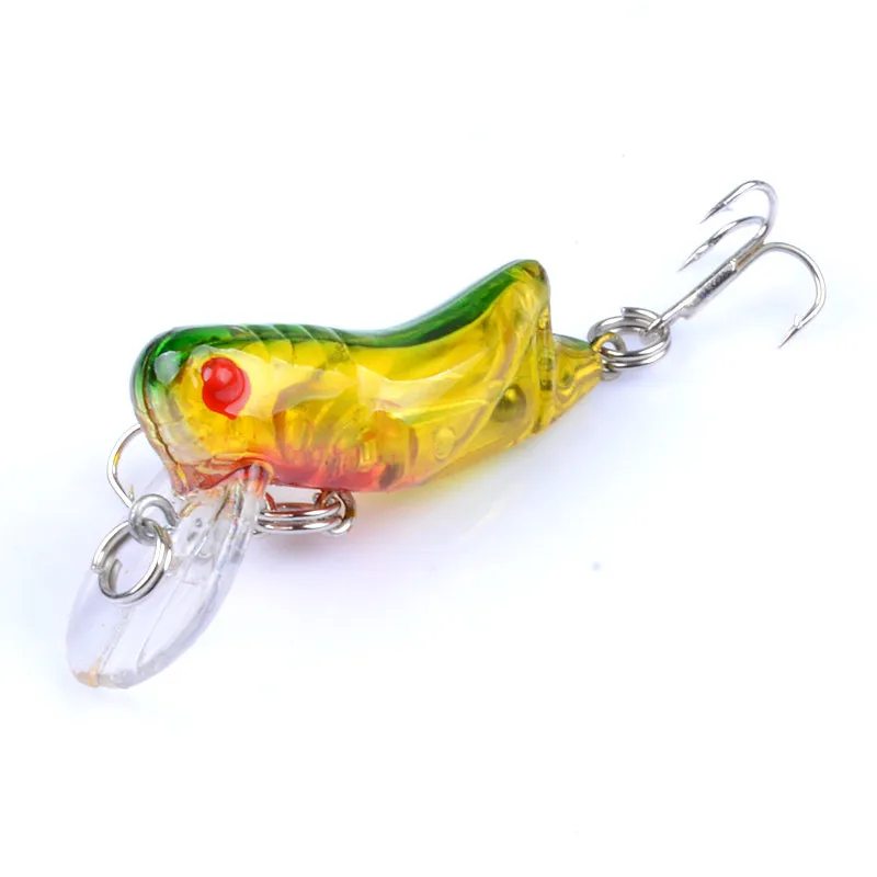 

Vissen Simulation Grasshopper Fly Fishing Lure 5Pcs/Lot 4.5cm/4.1g Bionic Bug Minnow Plastic Hard Fishing Bait With Hook