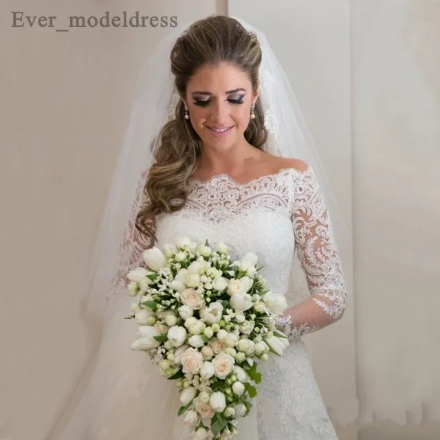 Vestidos De Noiva Свадебные платья Русалочки одежда с длинным рукавом и кружевной