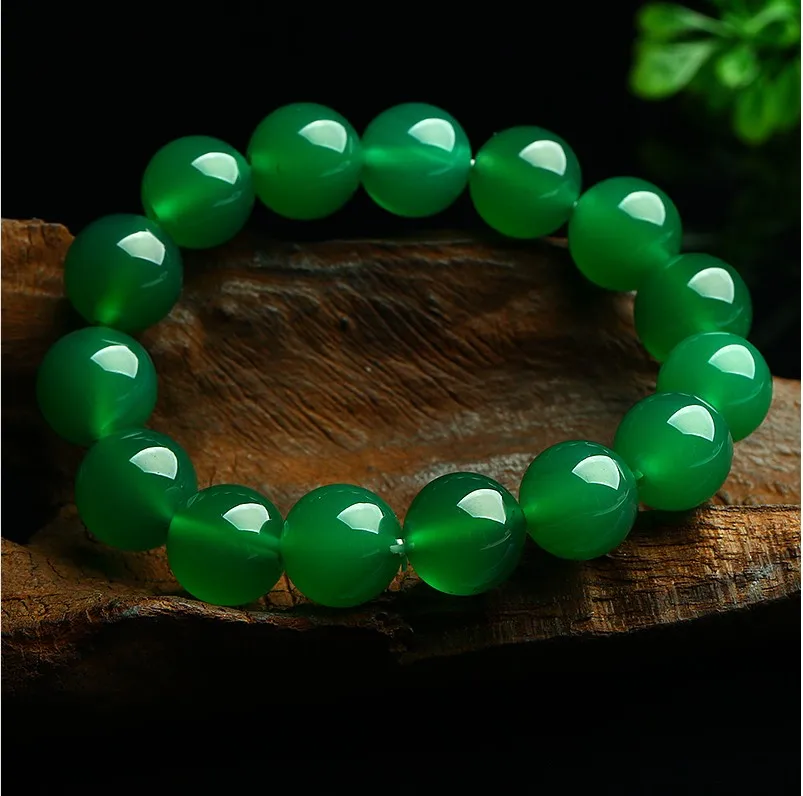 Зеленый браслет из целлюлозы для мужчин и женщин натуральный нефрит бусины