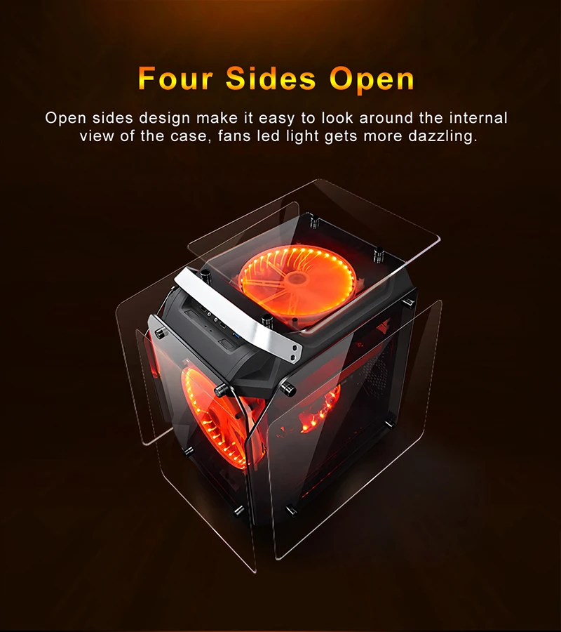 360*237*480 мм закаленное стекло ATX игровой системный блок RGB Air Cool водяное охлаждение корпус ПК Материнская рама полнобоковое прозрачное шасси