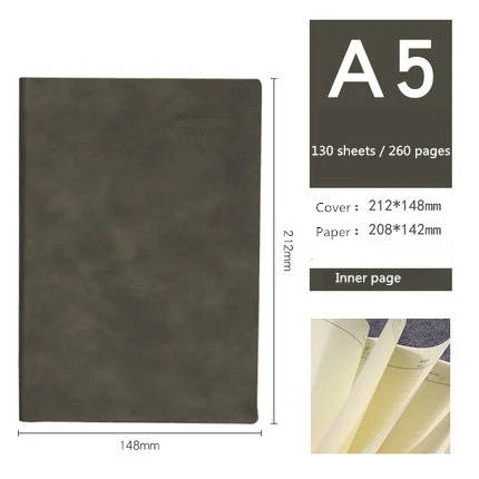 M 260pages Bullet Journal, записная книжка, канцелярские товары, кожа, деловая запись для совещаний, А5, бумажный дневник, блокнот для планировщиков, школьная программа, подарок, офис - Цвет: M 260pages