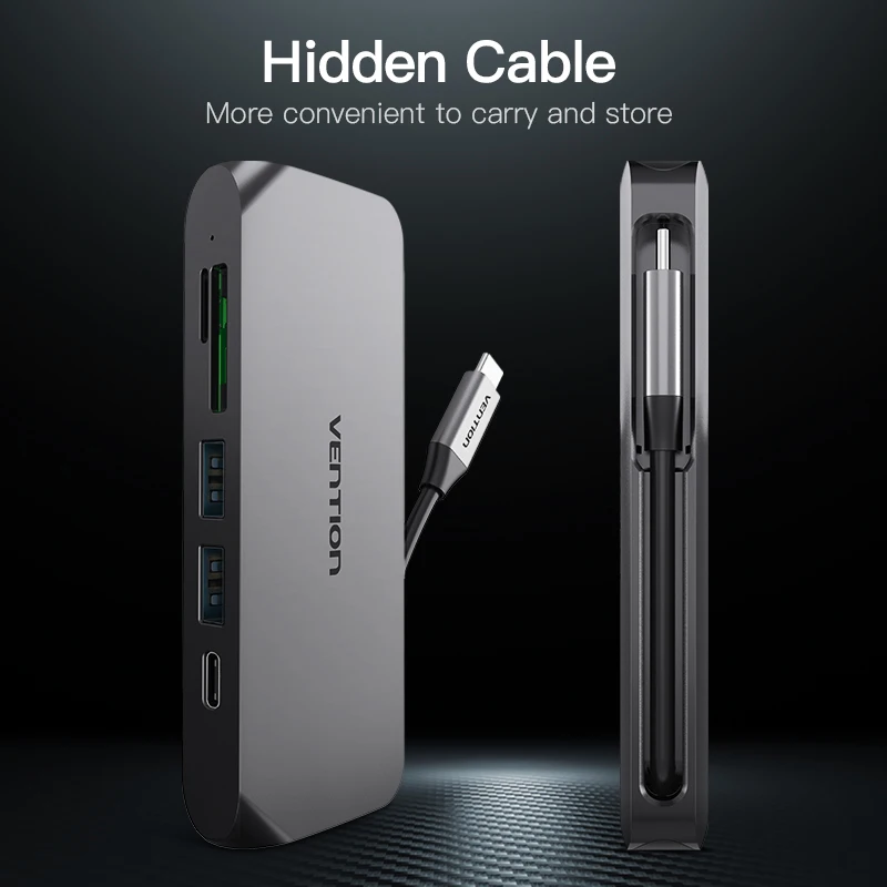 Концентратор Vention USB C концентратор HDMI Type с разъемом PD TF/SD док станция для MacBook Samsung