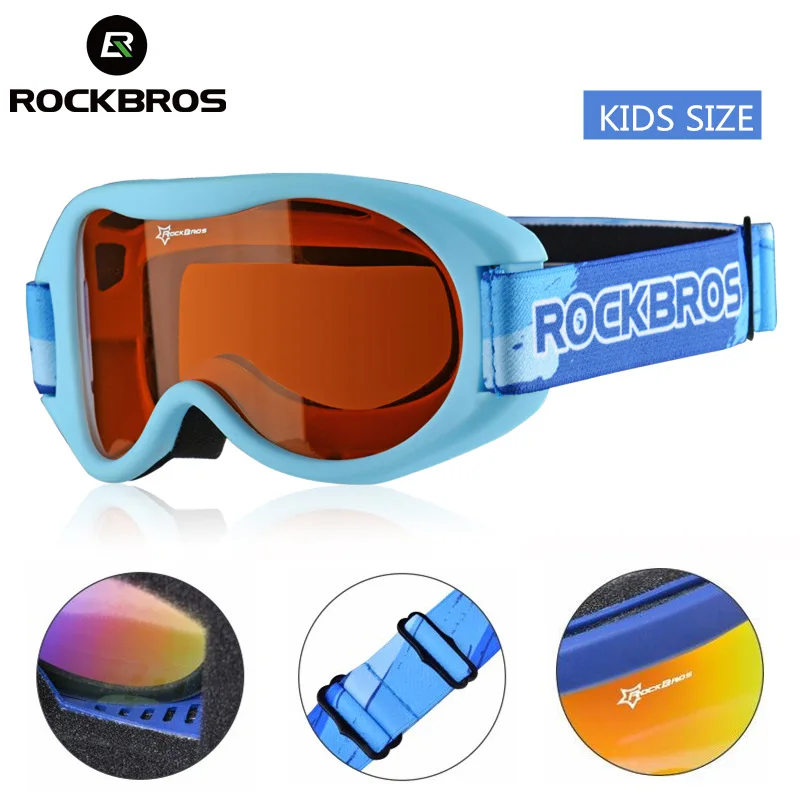 ROCKBROS лыжные очки, снежные двухслойные очки для сноубординга, противотуманные лыжные очки, ТПУ оправа, UV400, большие очки для мужчин и женщин